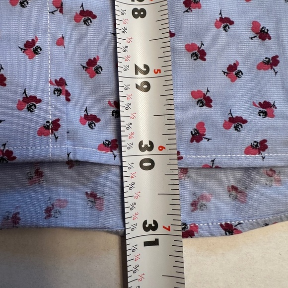 Bonobos Daily Grind Wrinkle Free Dress Shirt M 15.5 32 Sleeve Blue Flower Print - Picture 8 of 9